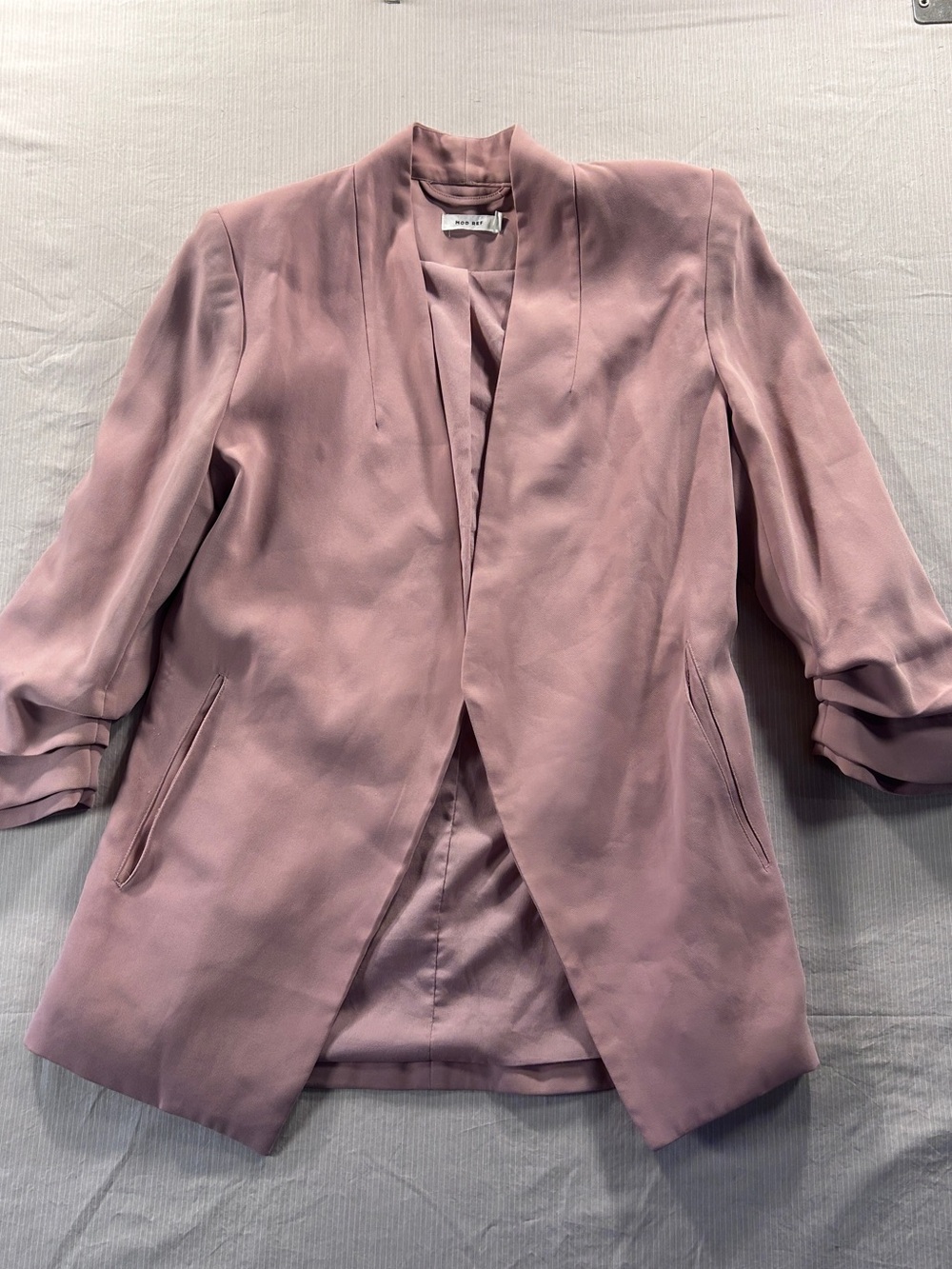 Mod Ref Dusty Rose Open-Front Blazer